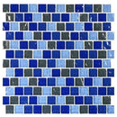 Glass Pool Mosaic Tile Charcoal Cobalt 1 x 1