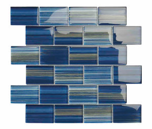 Glass Pool Mosaic Tile Deep Blue 2x3 for pool and spas