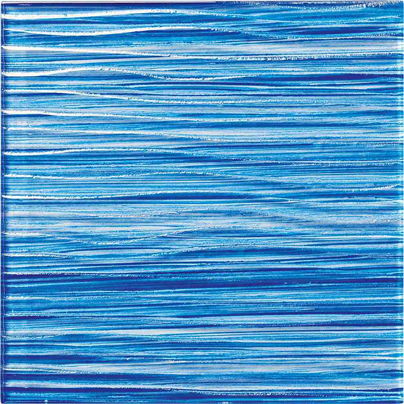 Glass Pool Tile Waves Blue 6x6 for swimming pools, spa, and bathroom