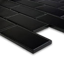 Glass Subway Mosaic Tile Black 2x4 for pool and spas