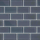 Glass Subway Mosaic Tile Blue Gray 2x4 for bathroom, shower, backsplash, and pool