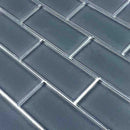 Glass Subway Mosaic Tile Blue Gray 2x4 for pool and spas