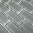 Glass Subway Mosaic Tile Gray 2x4 for pool and spas