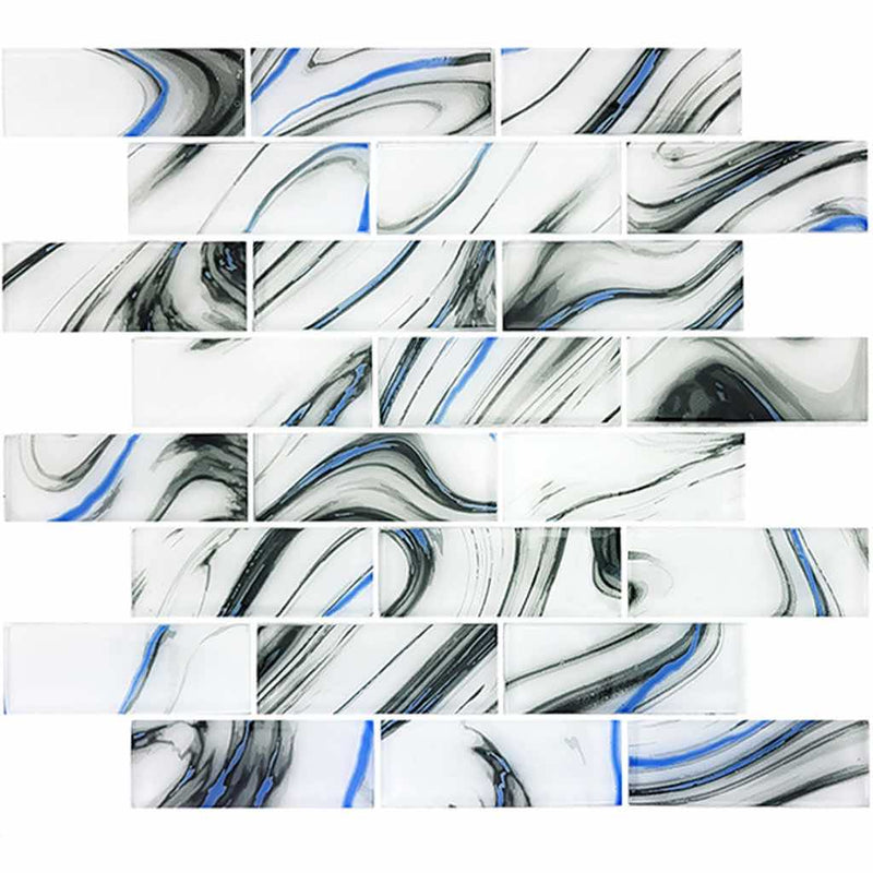 Glass Subway Tile Cloud White 1.5x4 for saltwater pools, spas, bathrooms, shower, and backsplash