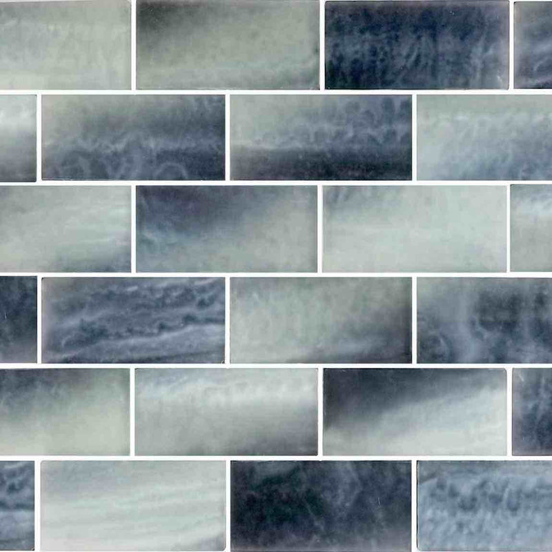Glass Subway Tile Frosted Night 2x4 for bathroom and showers