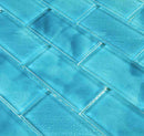 Glass Subway Tile Stratus Aqua 2x4 for pools, spas, backsplash, bathroom, and shower