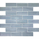 Glass Subway Tile Stripes Grey 1.5x4 for bathroom, shower, backsplash, pools, and spas