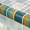 Glass Trim Tile Turquoise Blend 2x2 - 1 Linear Foot for swiming pool edge