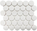Glossy Porcelain Mosaic Tile Rounded White 2'' for walls