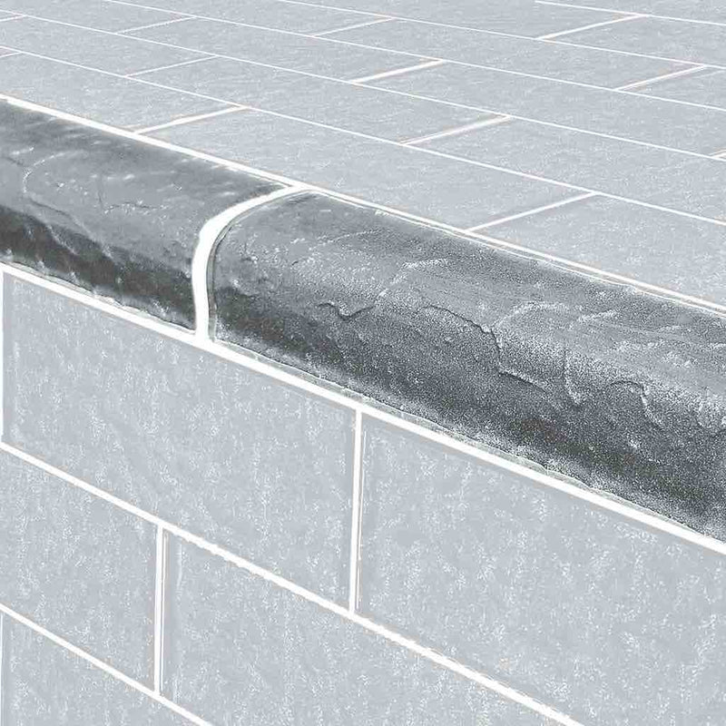 Surfaced Pool Glass Trim Tile Grey 2x6 - 1 Linear Foot