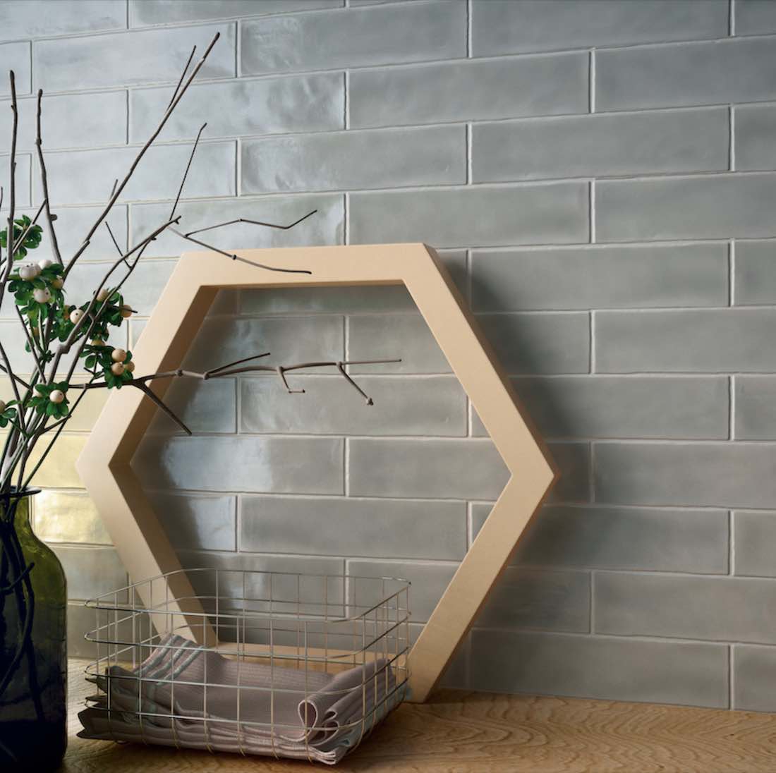 Handcrafted Grey 3x12 Ceramic Wall Tile