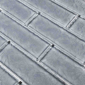 Surfaced Glass Tile Grey 2x6 for saltwater pools