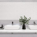 Casual Grey 2x10 Ceramic Wall Tile featured on a bathroom backsplash