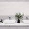 Casual Grey 2x10 Ceramic Wall Tile featured on a bathroom backsplash