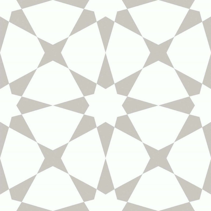 Patterned Porcelain Tile Star Gray 8x8 for bathroom, backsplash, shower, floor and walls