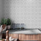 modern kitchen backsplash featuring the Patterned Porcelain Tile Star Gray 8x8