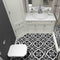 Patterned Porcelain Tile Bodega 8x8 installed on a bathroom floor