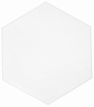 Minimalistic Hexagon Porcelain Tile White 8x9 for floor and wall
