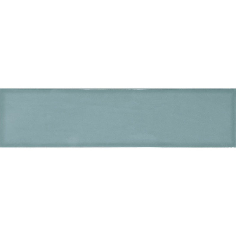 Home Antique Aqua 3x12 Ceramic Bullnose Tile to finish the edge of backsplash, bathroom, or shower wall.