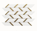 Inlay Brass Gold Bars Thassos Tile-Mineral Tiles