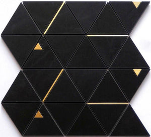 Inlay Brass Gold Black Tile Pyramid-Mineral Tiles
