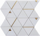 Thassos Marble and Brass Gold Mosaic Tile for Backsplash