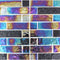 Iridescent Glass Pool Tile Black Multi-Linear for swimming pool, shower, bathroom walls, backsplash, Jacuzzi, and spa