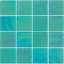 Iridescent Glass Tile Veranda Green 3x3 for swimming pool and spas