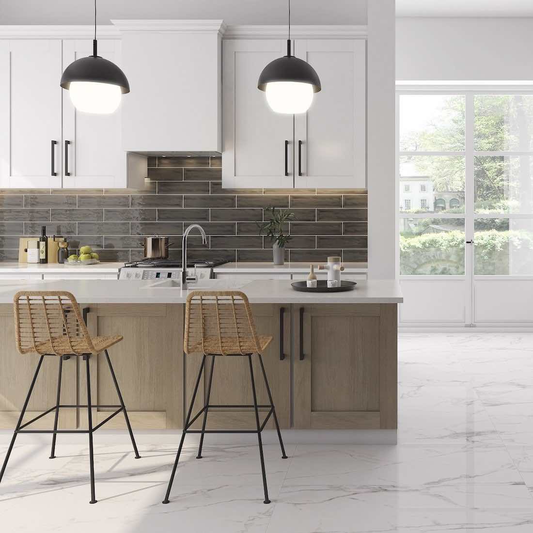 Slide Smoke Glossy 3x12 Subway Wall Tile