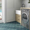 Laundry room featuring a hexagon tile in teal color