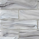 Liquified Glass Subway Tile Storm Matte Finish 3x12 for kitchen backsplash and bathrooms.