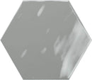 Magnolia Hex Grey Ceramic Tile 6x7 for kitchen backsplash, bathroom, and shower walls.