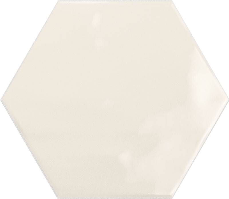 Magnolia Hex Ivory Ceramic Tile 6x7