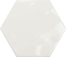 Magnolia Hex White Ceramic Tile 6x7 for kitchen backsplash, bathroom, and shower walls.