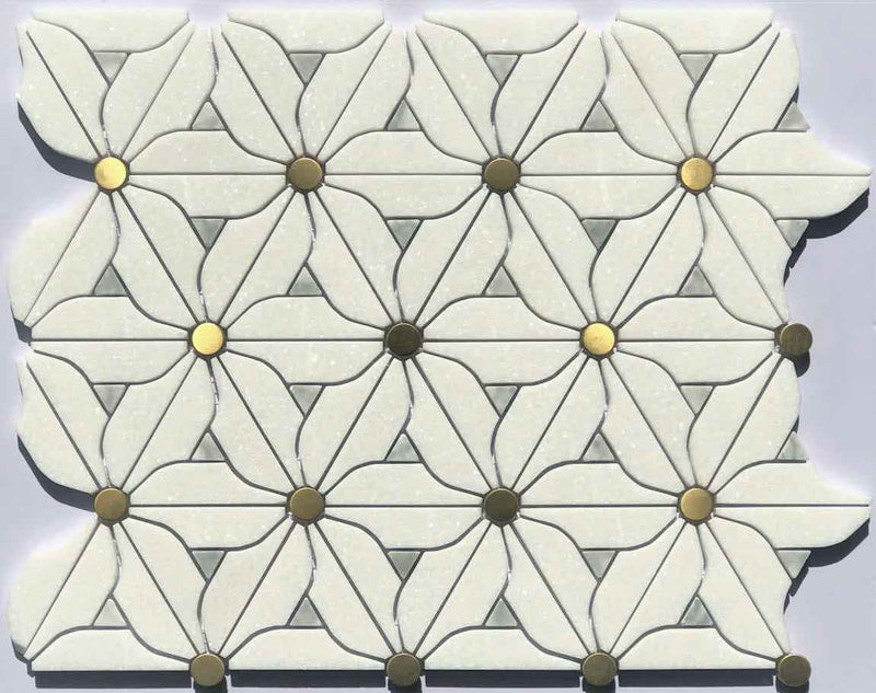 Marble Mosaic Tile Magnolia White for backsplash and bathroom walls