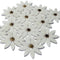 Marble Mosaic Tile White Gold Flower for backsplash, bathroom walls, fireplace, and featured walls