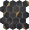 Inlay Brass Gold Nero Hexagon Tile for backsplash and bathroom wall