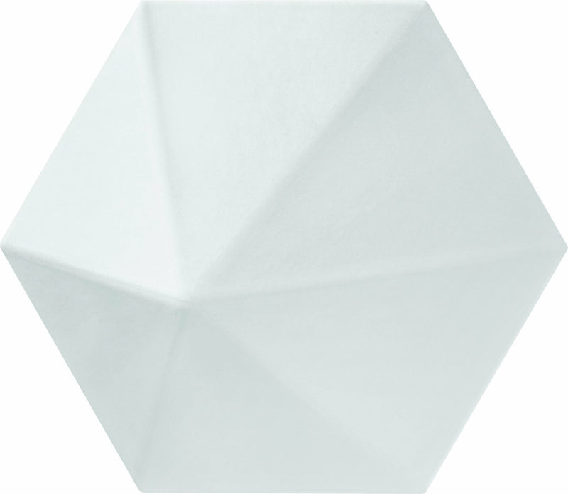 Matte White 6x7 Hexagon 3D Wall Tile for backsplash, bathroom, shower, and reception wall