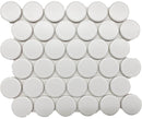 Matte Porcelain Mosaic Tile Rounded White 2'' for floors and walls