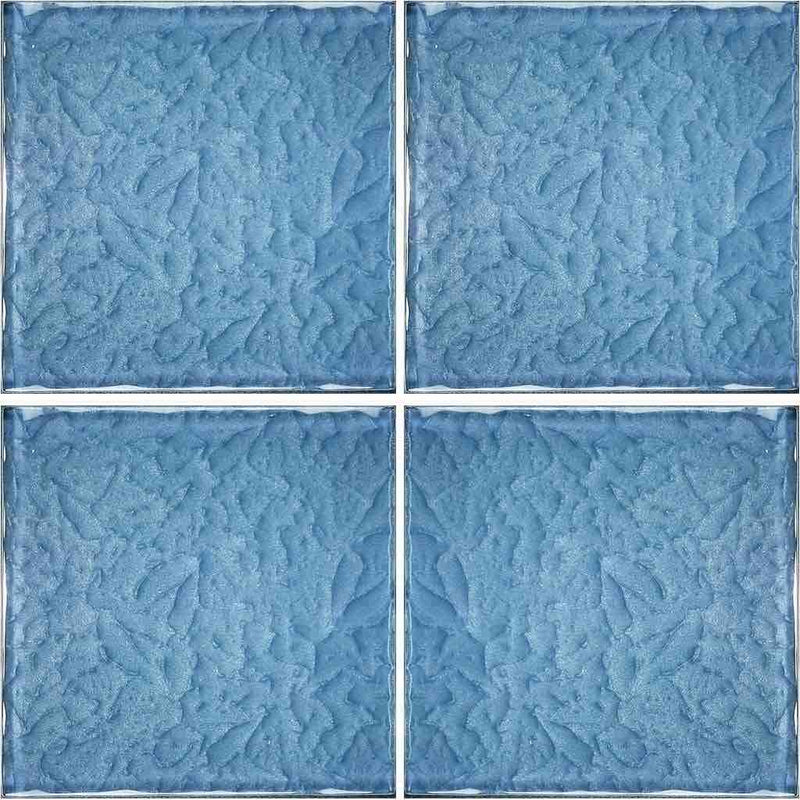 Surfaced Glass Tile Metallic Blue 6x6 for saltwater swimming pool and spas