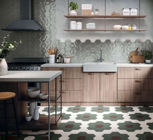 Country Style Kitchen featuring Magnolia Hexagon Tiles