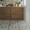 Modern kitchen featuring Patterned Porcelain Tile Cement One 8x8 by Mineral Tiles on the floor