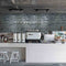 Urban Brick Porcelain Tile Mulberry 6x15 featured on a coffee shop