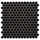 Penny Round Mosaic Tile Black Honed for kitchen backsplash, bathroom and showers