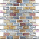 Recycled Brick Iridescent Glass Tile Black for swimming pool and spas