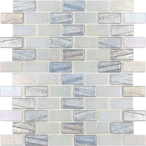 Recycled Brick Iridescent Glass Tile Silver for swimming pool and spas
