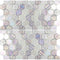 Recycled Hex Iridescent Glass Tile Silver (Two 6" X 12" Pieces) for swimming pool waterline