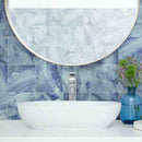 Atol Porcelain Tile Coral 6x6 installed on a bathroom vanity