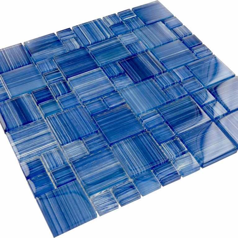 Sea Waters Glass Mosaic Tile Pattern