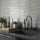 Slide Smoke Glossy 3x12 Picket Wall Tile installed